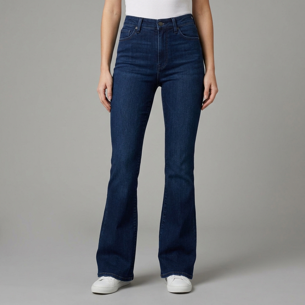 Calça Jeans Flare Cintura Alta Escura