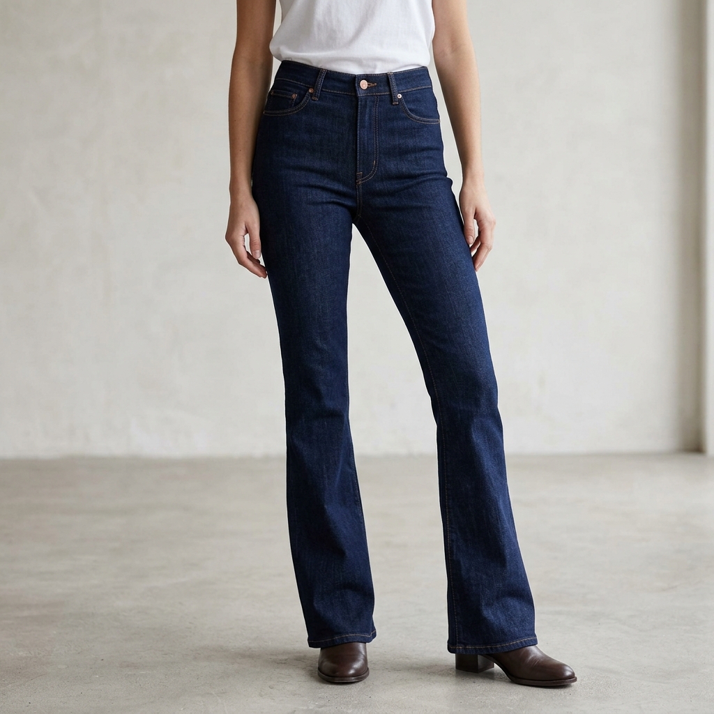Calça Jeans Flare Cintura Alta Escura