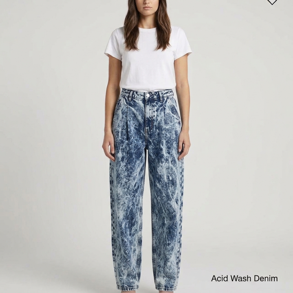 Calça Slouchy Jeans com Pregas Frontais