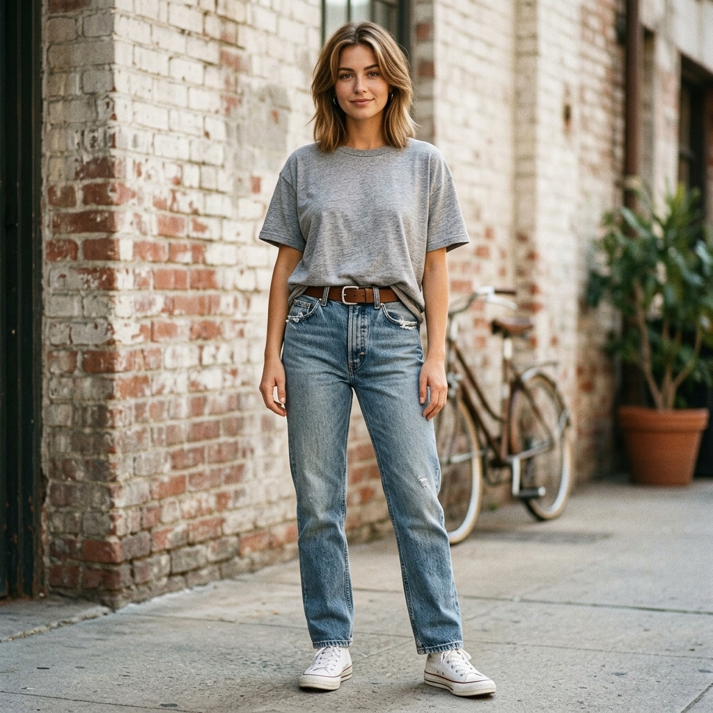 Calça Straight Leg Jeans Retrô Anos 90