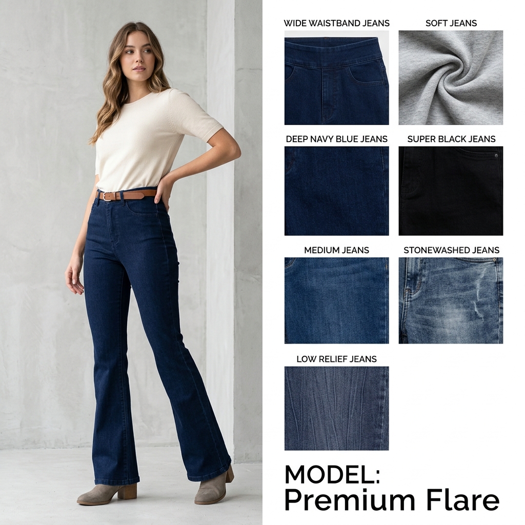 Calça Jeans Flare Cintura Alta Escura
