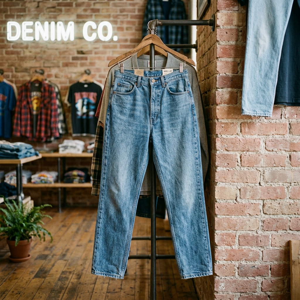 Calça Straight Leg Jeans Retrô Anos 90