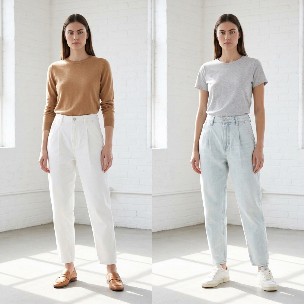 Calça Slouchy Jeans com Pregas Frontais