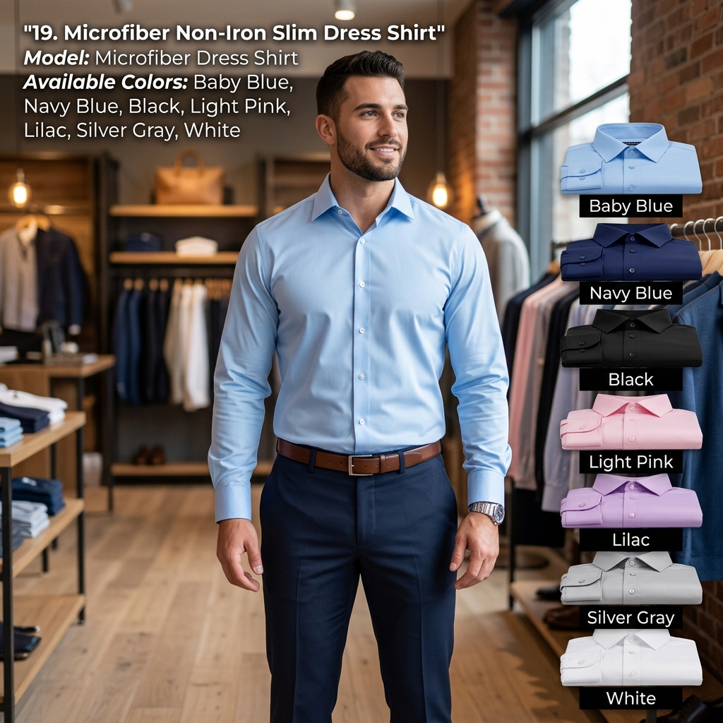 Camisa Social Microfibra Sem Passar Slim
